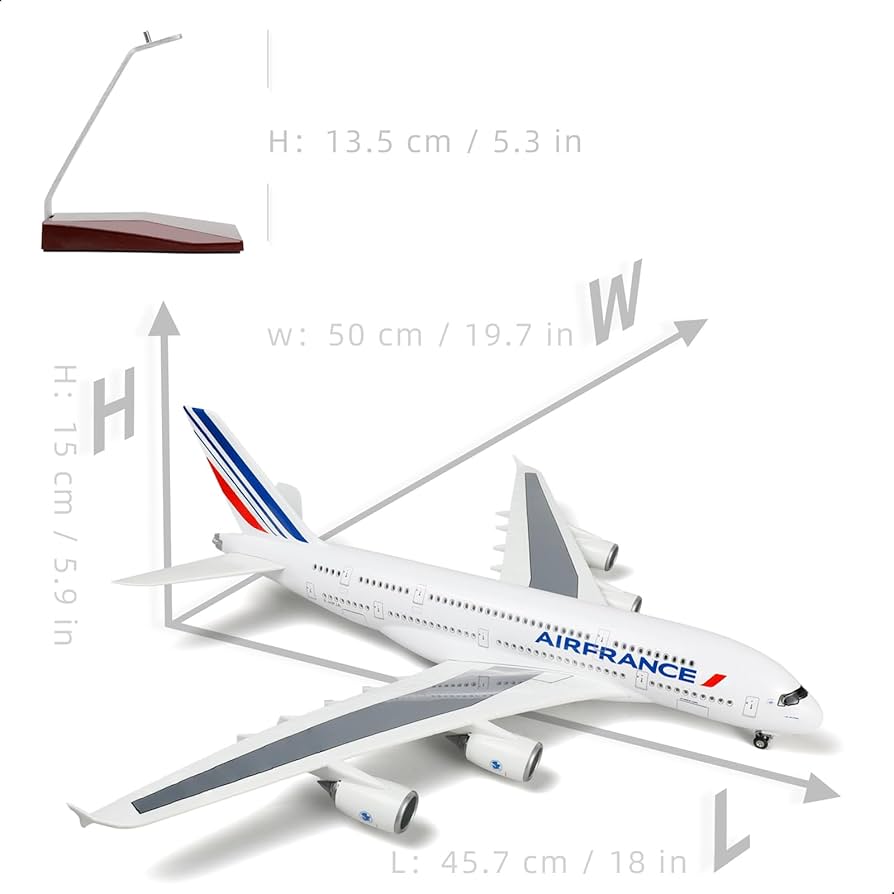 Amazon.com: QIYUMOKE A380 France 1/160 Large Scale Airplane
